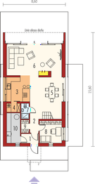 Projekt domu EX 15 II soft - rzut parteru, dom liczy 4 pokoje, 3 łazienki i wc