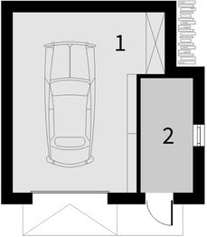 Rzut parteru projektu - Garaż 6