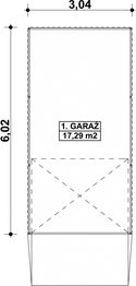 Projekt garażu G145 - Budynek garażowy - rzut parteru, dom liczy 0 pokoje, 0 łazienki i wc