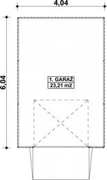 Projekt garażu G147 - Budynek garażowy - rzut parteru, dom liczy 0 pokoje, 0 łazienki i wc
