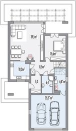 Parter projektu - Andromeda A 2-garaże