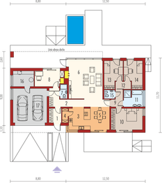 Projekt domu EX 11 G2 (wersja D) multi-comfort - rzut parteru, dom liczy 4 pokoje, 3 łazienki i wc