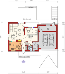Projekt domu Marcin III G2 Mocca - rzut parteru, dom liczy 4 pokoje, 3 łazienki i wc