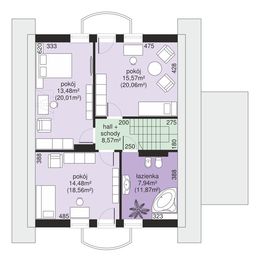 Poddasze projektu - Dom przy Pomarańczowej 3