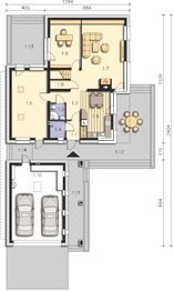 Projekt domu Quimper DCP314 - rzut parteru, dom liczy 5 pokoje, 5 łazienki i wc