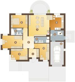 Parter projektu - Bączek z garażem 1-st. [A]