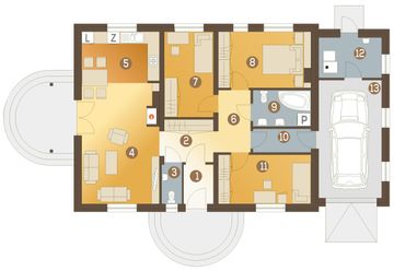 Parter projektu - Celinka II z garażem 1-st. [A]