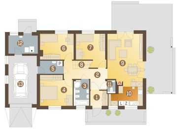 Parter projektu - Hirek trend z garażem 1-st. [A]