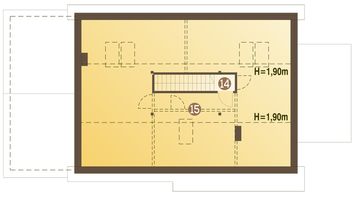 Poddasze projektu - Hirek trend z garażem 1-st. [A]