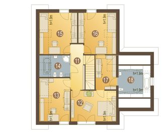 Poddasze projektu - Mars z garażem 1-st. [A]