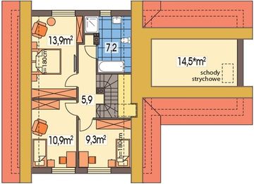 Poddasze projektu - Jantar 2 wersja A paliwo stałe