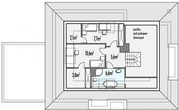 Poddasze projektu - Alabama 4D 2-garaże