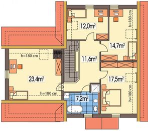 Poddasze projektu - Aida wersja D podwójny gar. i pokój nad garażem paliwo stałe