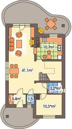 Parter projektu - Poziomka energo+ wersja A bez garażu