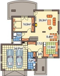Parter projektu - Róża 2B 2 garaże