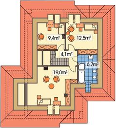 Poddasze projektu - Róża 2B 2 garaże