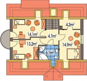 Poddasze projektu - Ewa 2 energo+ wersja A paliwo stałe