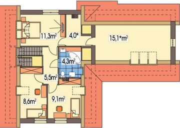 Poddasze projektu - Sosenka 2 energo+ wersja B z podwójnym garażem