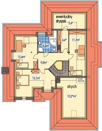 Poddasze projektu - Lawenda A z piwnicą