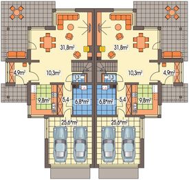 Parter projektu - Willa Słoneczna bliźniak paliwo stałe