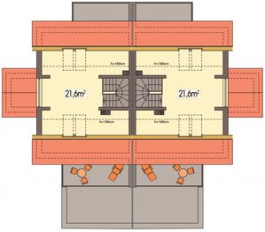 Poddasze projektu - Willa Słoneczna bliźniak paliwo stałe