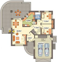 Parter projektu - Lawenda 2A z piwnicą