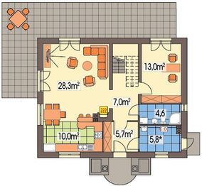 Parter projektu - Sosenka 1 energo+ wersja A bez garażu