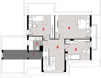 Poddasze projektu - D34 - Antoni wersja drewniana