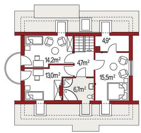Poddasze projektu - Ewa 2C