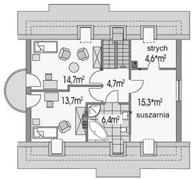Poddasze projektu - Ewa 100 A