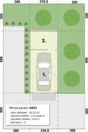 Parter projektu - GB42 Garaż blaszany jednostanowiskowy z pomieszczeniem gospodarczym