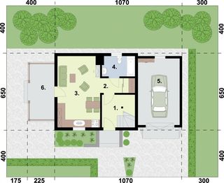 Parter projektu - Orlean 5 dom letniskowy z poddaszem