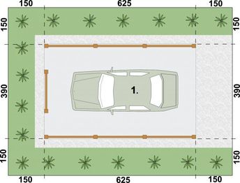 Parter projektu - W2 Wiata garażowa jednostanowiskowa