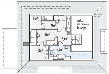 Poddasze projektu - Alabama 2C garaż