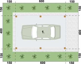 Parter projektu - W3 Wiata garażowa jednostanowiskowa