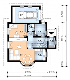 Parter projektu - A-120 Dom tradycyjny