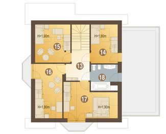 Poddasze projektu - Puszczyk z garażem 1-st. [A]