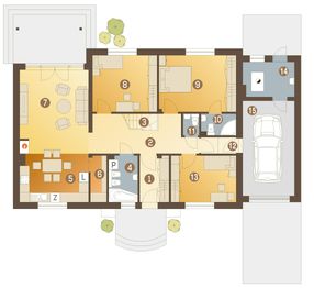 Parter projektu - Derkacz z garażem 1-st. [A]