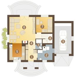 Parter projektu - Szafir z garażem 1-st. [A]