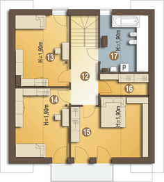 Poddasze projektu - Jarząbek z garażem 1-st. [A]