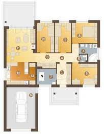 Parter projektu - Gąska II z garażem 1-st. [A]