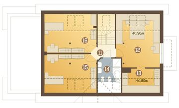 Poddasze projektu - Amelia V trend z garażem 1-st. [A]