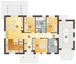 Parter projektu - Tukan z garażem 1-st. [A]