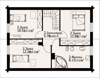 Poddasze projektu - Bartne Drewniane 8-0k