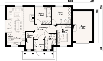 Parter projektu - Chmielów z garażem