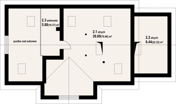 Poddasze projektu - Chmielów z garażem
