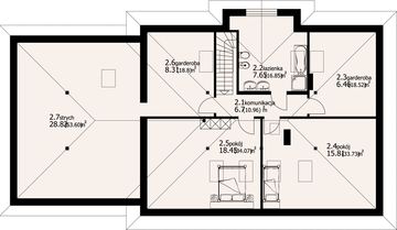 Poddasze projektu - Zadębie 17
