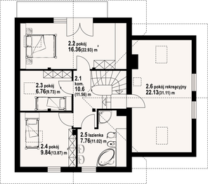 Poddasze projektu - Gładyszów 30dw