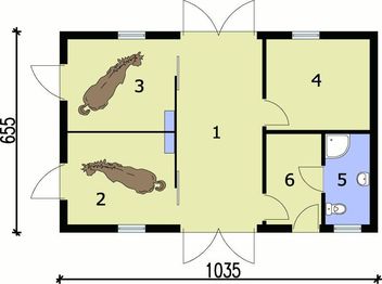 Parter projektu - S1 stajnia dla koni - 2 boksy