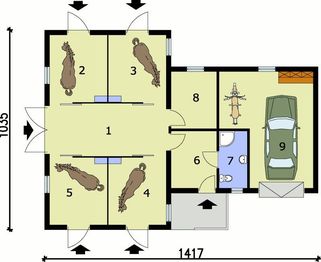 Parter projektu - S11 stajnia dla koni - 4 boksy